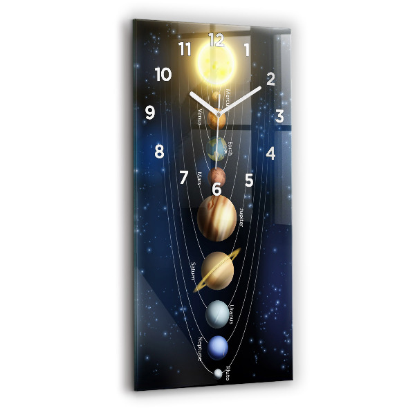 Modern vertical wall clock Solar system