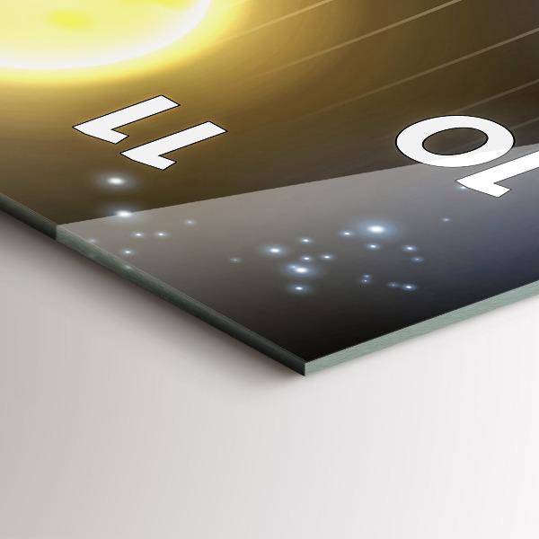 Modern vertical wall clock Solar system