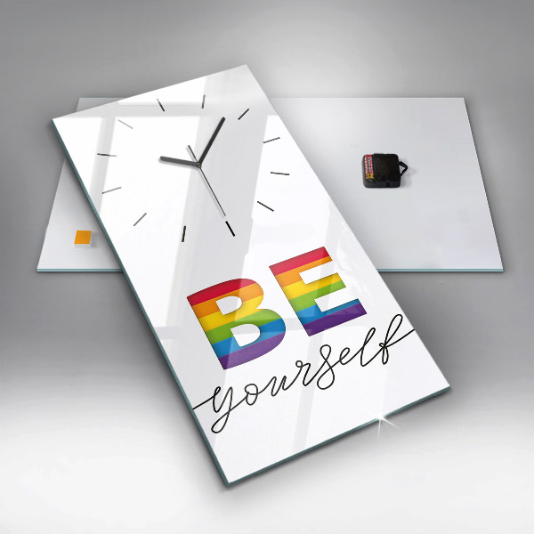 Modern vertical wall clock The inscription Be yourself