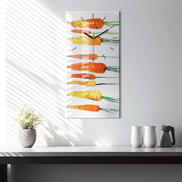 Modern vertical wall clock Carrot illustration