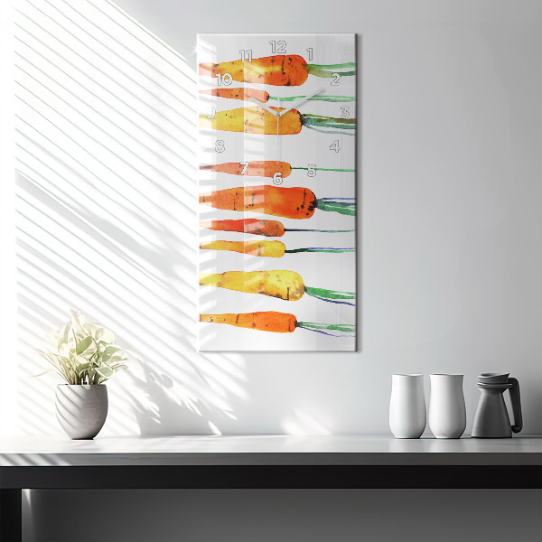 Modern vertical wall clock Carrot illustration