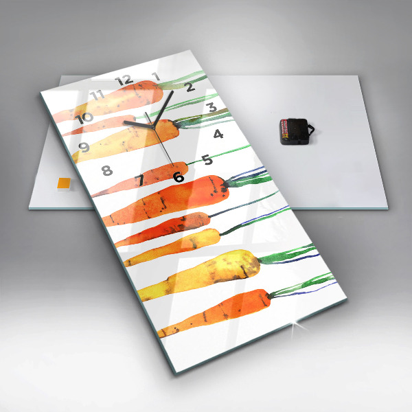 Modern vertical wall clock Carrot illustration