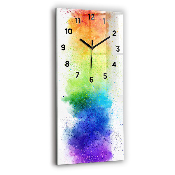 Modern vertical wall clock Abstract rainbow