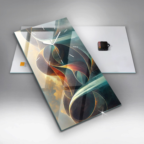 Modern vertical wall clock Flowing Waterfall