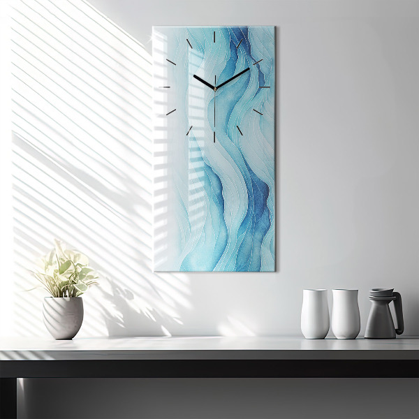 Modern vertical wall clock Blue clouds