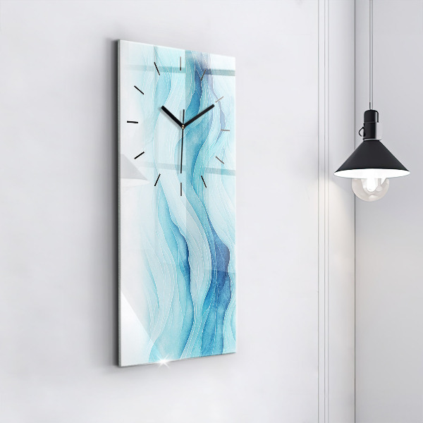Modern vertical wall clock Blue clouds