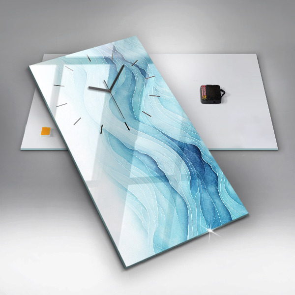 Modern vertical wall clock Blue clouds