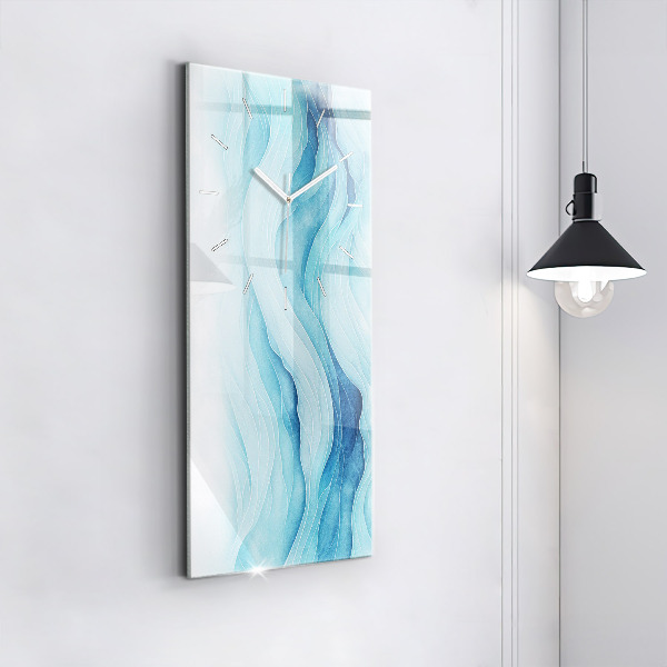 Modern vertical wall clock Blue clouds