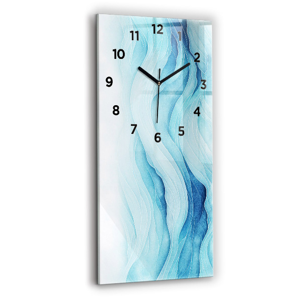 Modern vertical wall clock Blue clouds