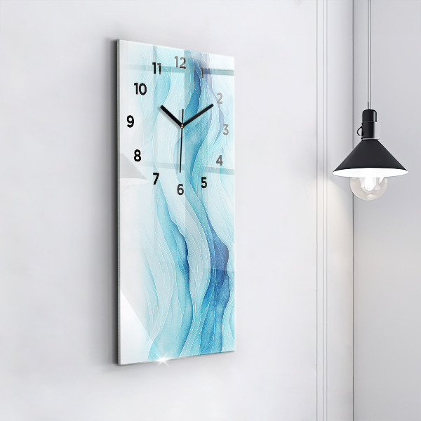 Modern vertical wall clock Blue clouds