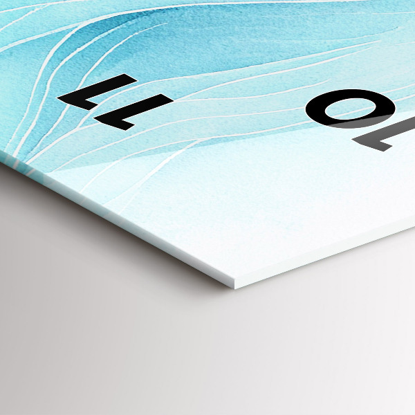 Modern vertical wall clock Blue clouds