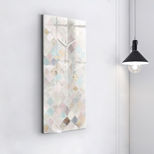 Modern vertical wall clock Colored tiles