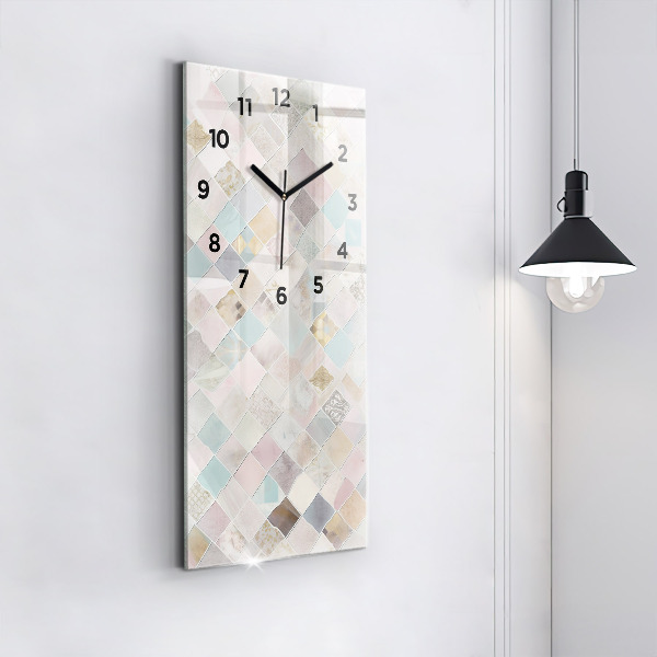 Modern vertical wall clock Colored tiles