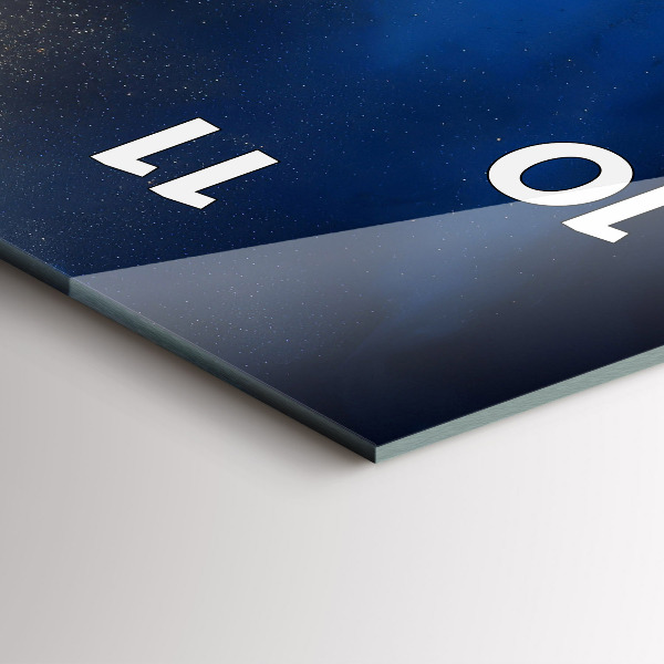 Modern vertical wall clock Blue marble