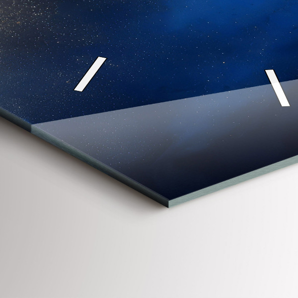 Modern vertical wall clock Blue marble