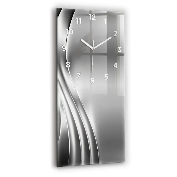 Modern vertical wall clock Silver abstraction