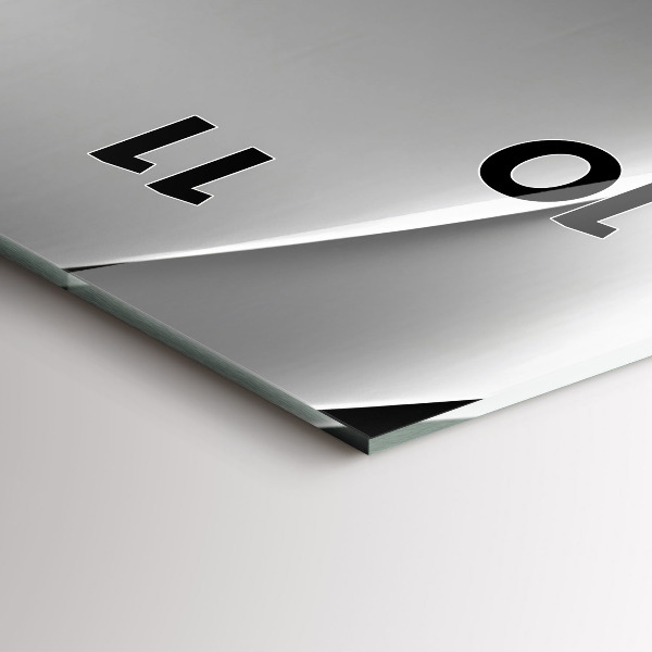 Modern vertical wall clock Silver abstraction