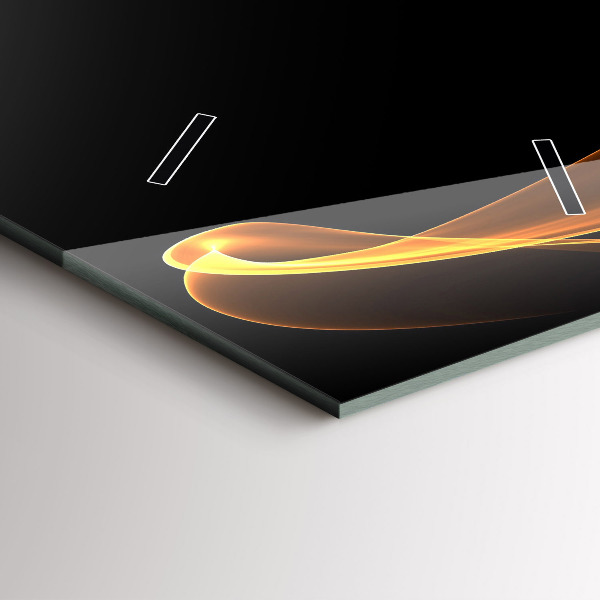 Modern vertical wall clock Orange lines