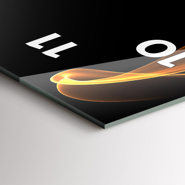 Modern vertical wall clock Orange lines