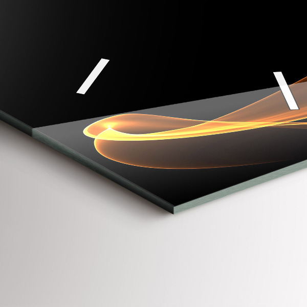 Modern vertical wall clock Orange lines