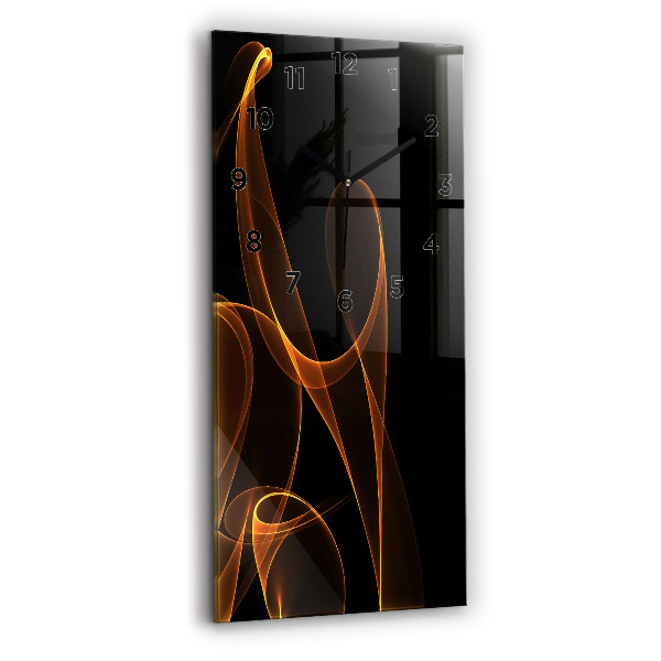 Modern vertical wall clock Orange lines