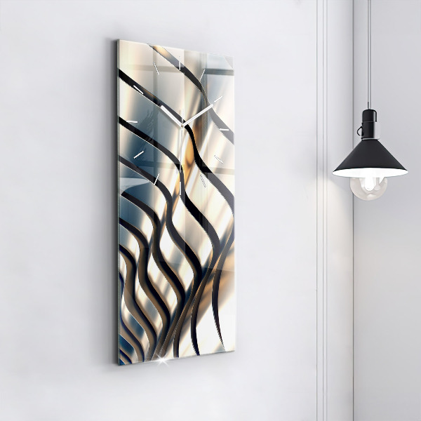 Modern vertical wall clock Silver pattern