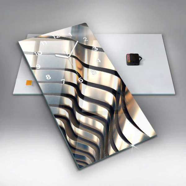 Modern vertical wall clock Silver pattern