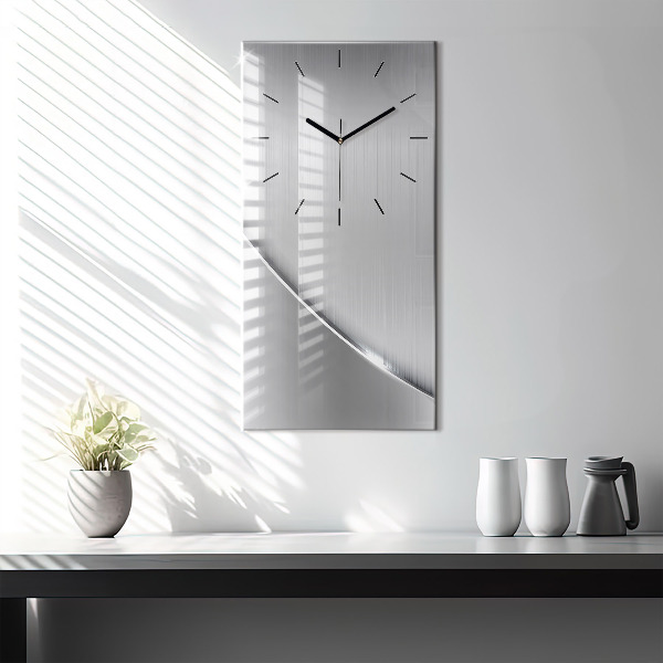 Modern vertical wall clock Silver pattern