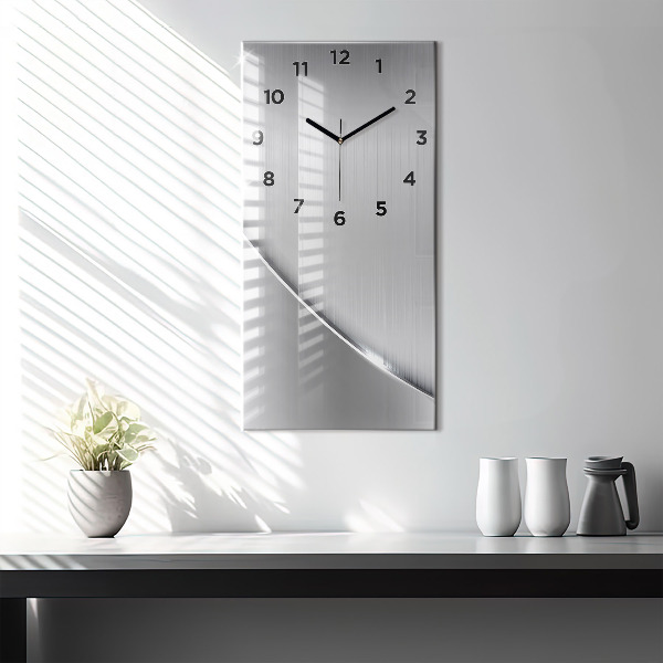Modern vertical wall clock Silver pattern