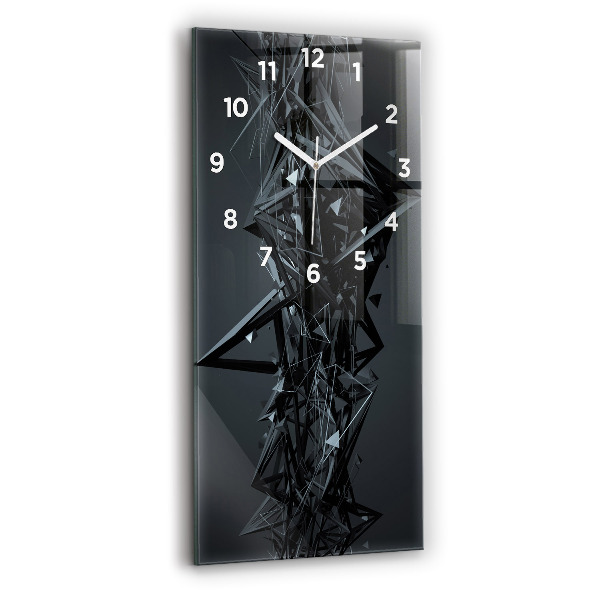 Modern vertical wall clock Black abstraction