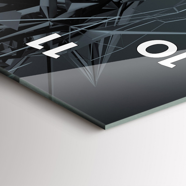 Modern vertical wall clock Black abstraction