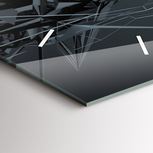 Modern vertical wall clock Black abstraction