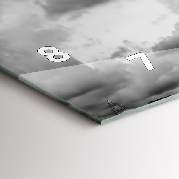 Glass wall clock rectangular Effel Tower Paris