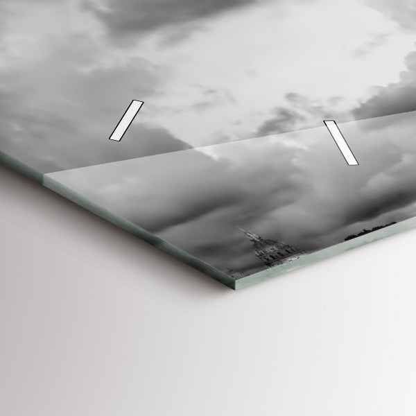 Glass wall clock rectangular Effel Tower Paris