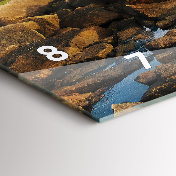 Glass wall clock rectangular Annisquam Lighthouse