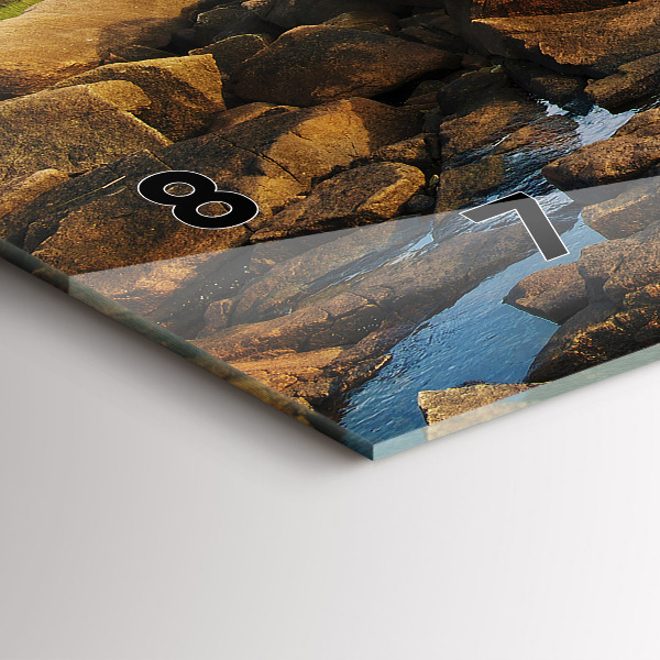 Glass wall clock rectangular Annisquam Lighthouse