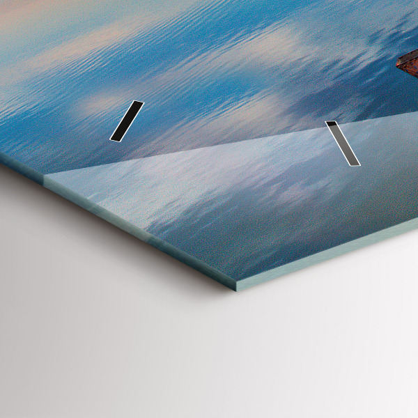 Glass wall clock rectangular Lake jetty