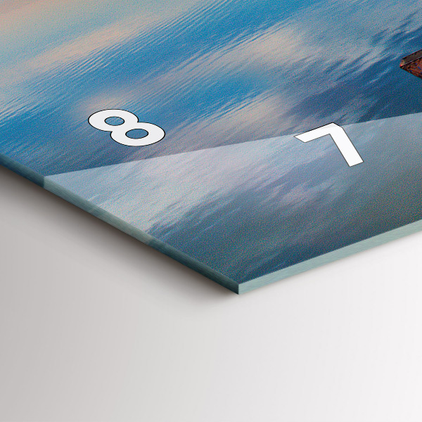 Glass wall clock rectangular Lake jetty