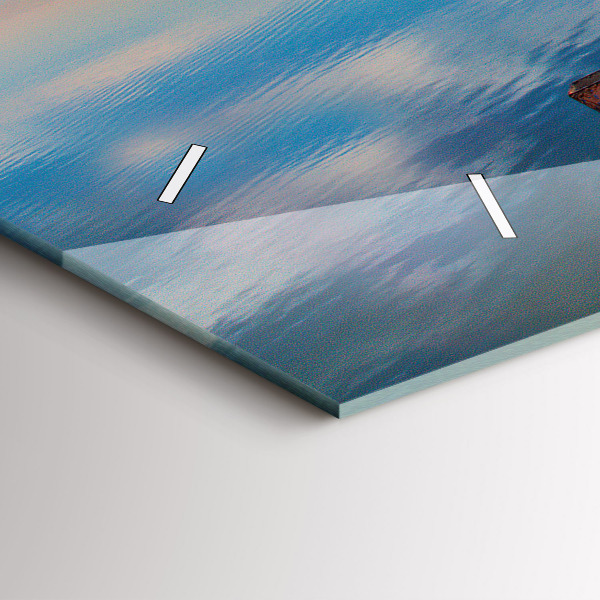 Glass wall clock rectangular Lake jetty