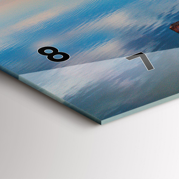 Glass wall clock rectangular Lake jetty