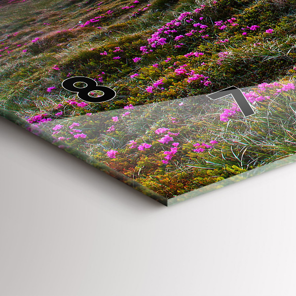 Glass wall clock rectangular Sunrise flowers