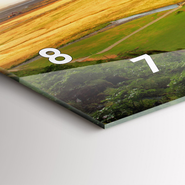 Glass wall clock rectangular Waterfall in Iceland