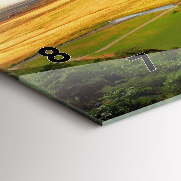 Glass wall clock rectangular Waterfall in Iceland