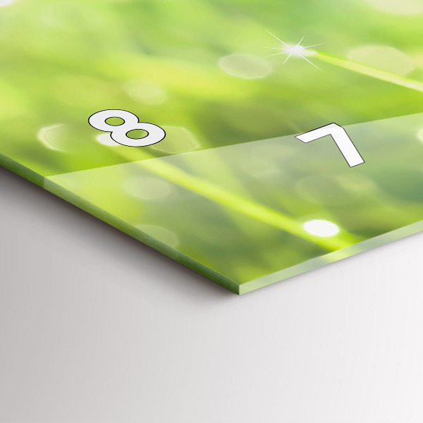 Glass wall clock rectangular Green grass