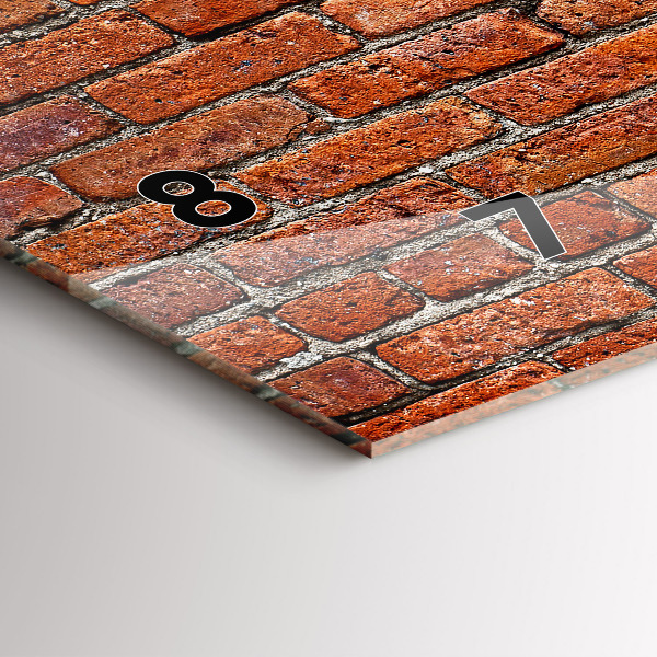 Glass wall clock rectangular Old brick wall