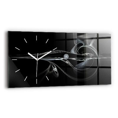 Glass wall clock rectangular Abstract smoke