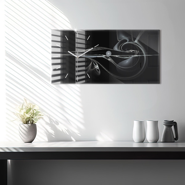 Glass wall clock rectangular Abstract smoke