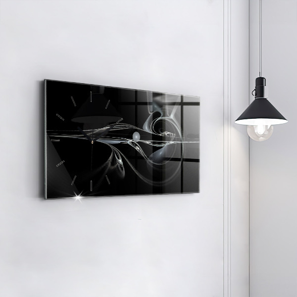 Glass wall clock rectangular Abstract smoke