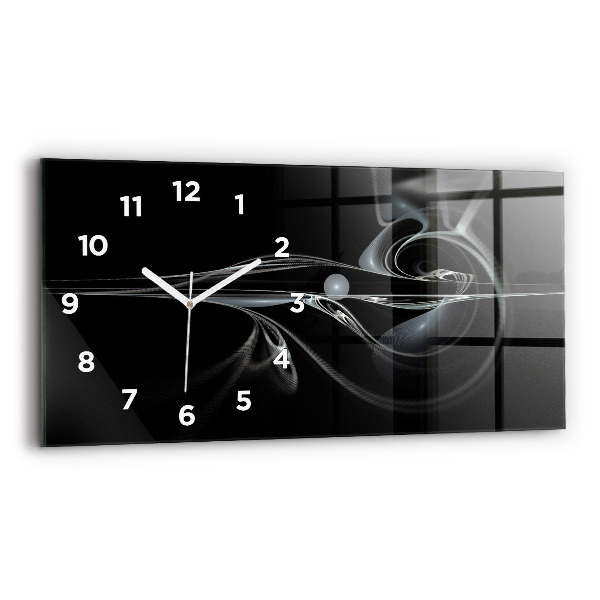 Glass wall clock rectangular Abstract smoke