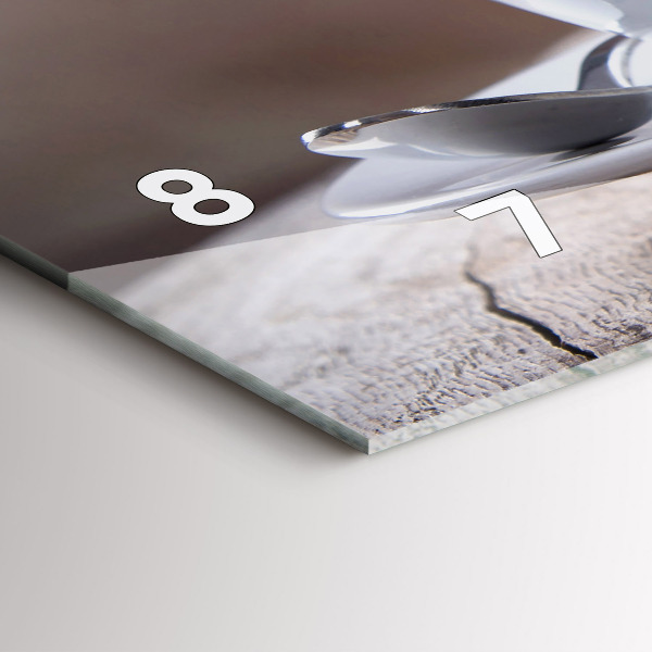 Glass wall clock rectangular A cup of coffee